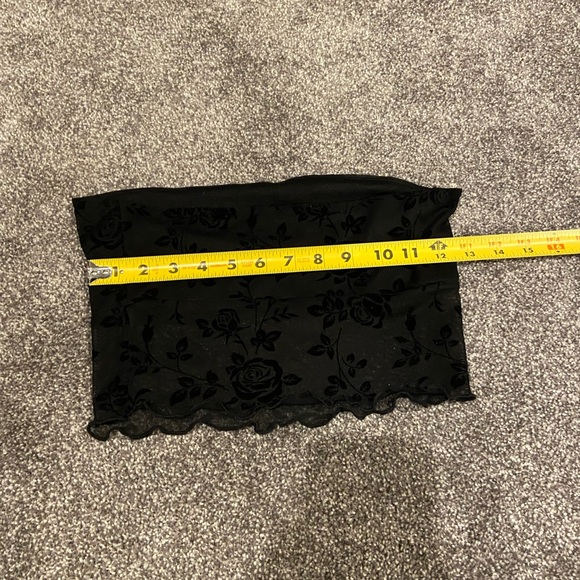 Black Floral Goth Tube Top - Picture 3 of 3